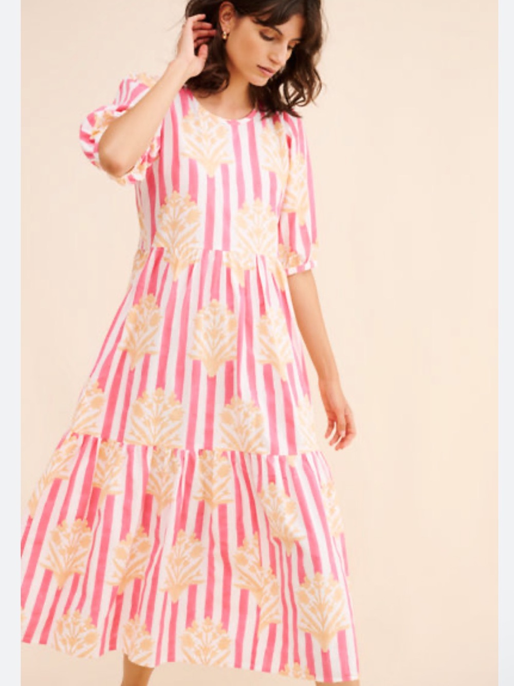 Sz Blockprints Gala Tiered Maxi Dress L